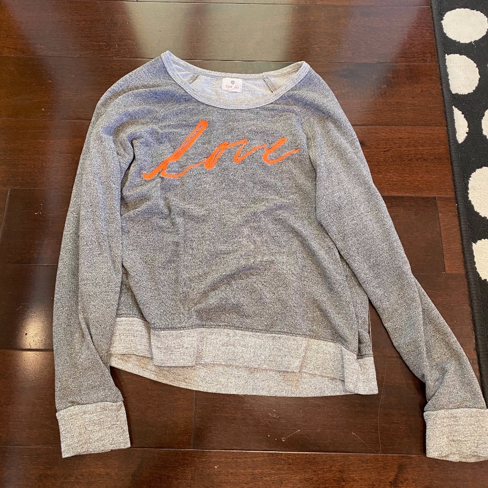 SUNDRY Grey Love Sweater Size 2